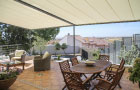 Image of pergolas fitted to provide residential patio area with shade and shelter.